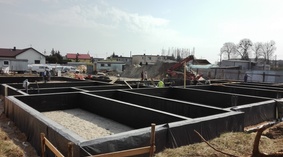 widok ścian fundamentowych 13.04.2018r.
