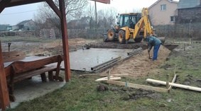 przygotowanie terenu pod płytę betonową