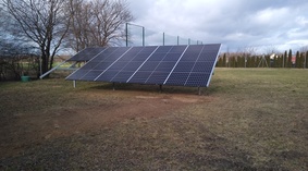 Świetlica Wiejska w miejscowości Nowa Wieś. Zamontowana instalacja fotowoltaiczna o mocy 6,75KW