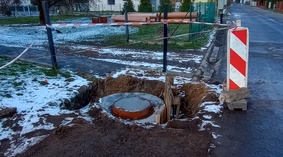 Budowa kanalizacji deszczowej na ul. Szkolnej.