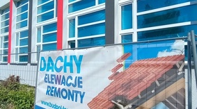 Remont elewacji budynku dużej sali gimnastycznej.