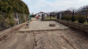 Wykonanie warstwy stabilizowanej cementem.