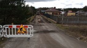 Rozpoczęto korytowanie na odcinku drogi od km 0+100 do km 0+ 180