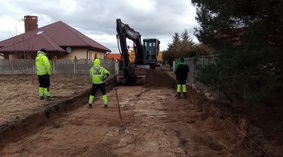 korytowanie na odcinku drogi od km 0+100 do km 0+ 180