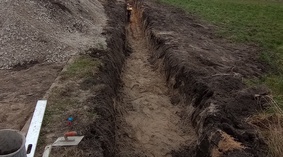 Budowa kanalizacji deszczowej na odcinku od km 0+505 do km 0+598.