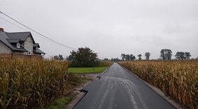 Wykonano nawierzchnię bitumiczną - warstwę ścieralną.