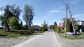 Wybudowany odcinek drogi od km 0+200 do km 0+338