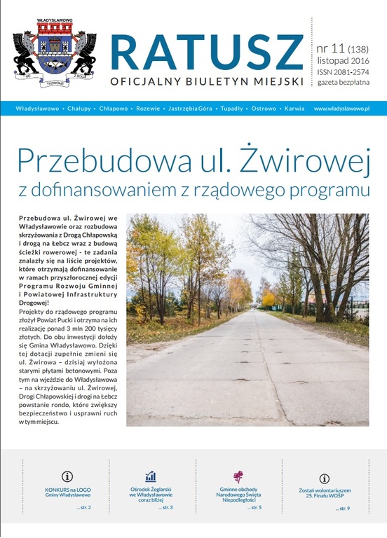 Okładka listopadowego numeru biuletynu Ratusz