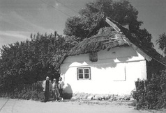 Kaszubska chata w Ostrowie - przed rozbiórką