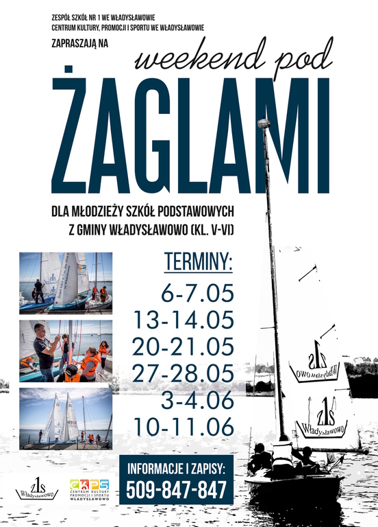 Weekend pod żaglami - zajęcia żeglarskie dla uczniów szkół podstawowych Gminy Władysławowo (klasy V-