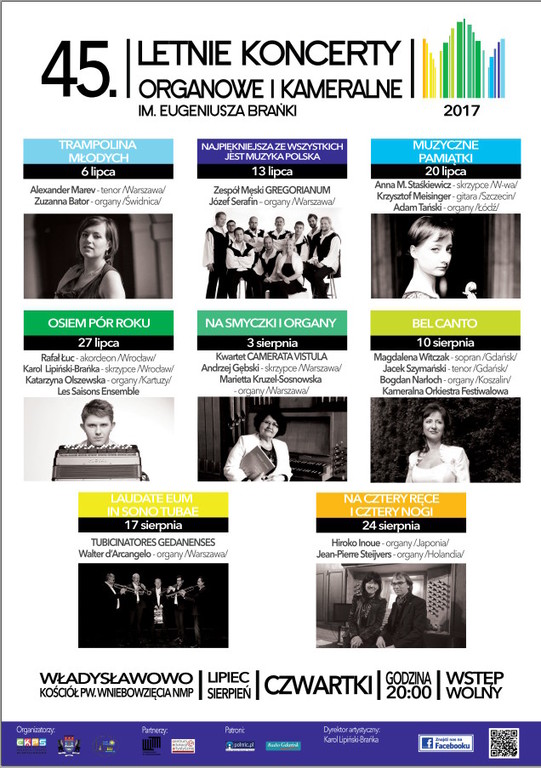 45. Międzynarodowy Festiwal Muzyczny - Letnie Koncerty Organowe i Kameralne im. Eugeniusza Brańki, W
