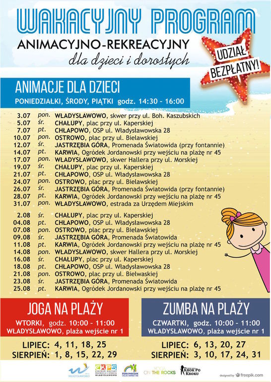 Wakacyjny program animacyjno – rekreacyjny dla dzieci Gmina Władysławowo 2017