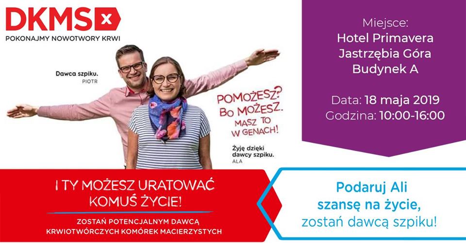 Podaruj Alicji szansę na życie, zostań dawcą szpiku!