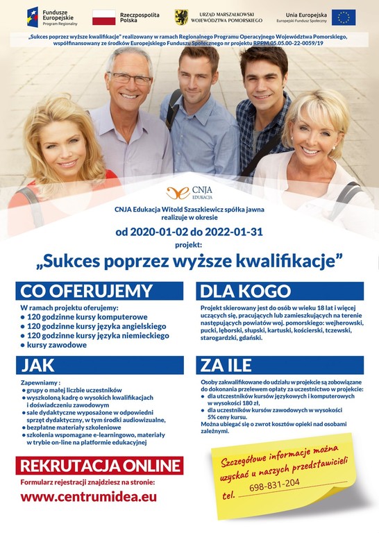 Sukces poprzez wyższe kwalifikacje - plakat