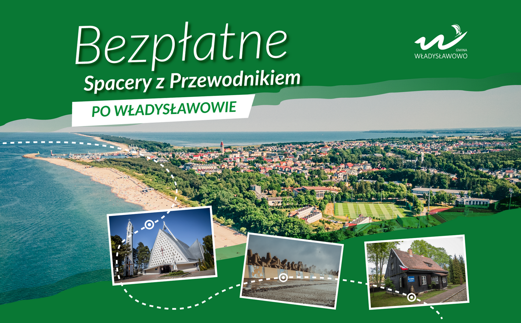 Bezpłatne Spacery z Przewodnikiem po Władysławowie - baner