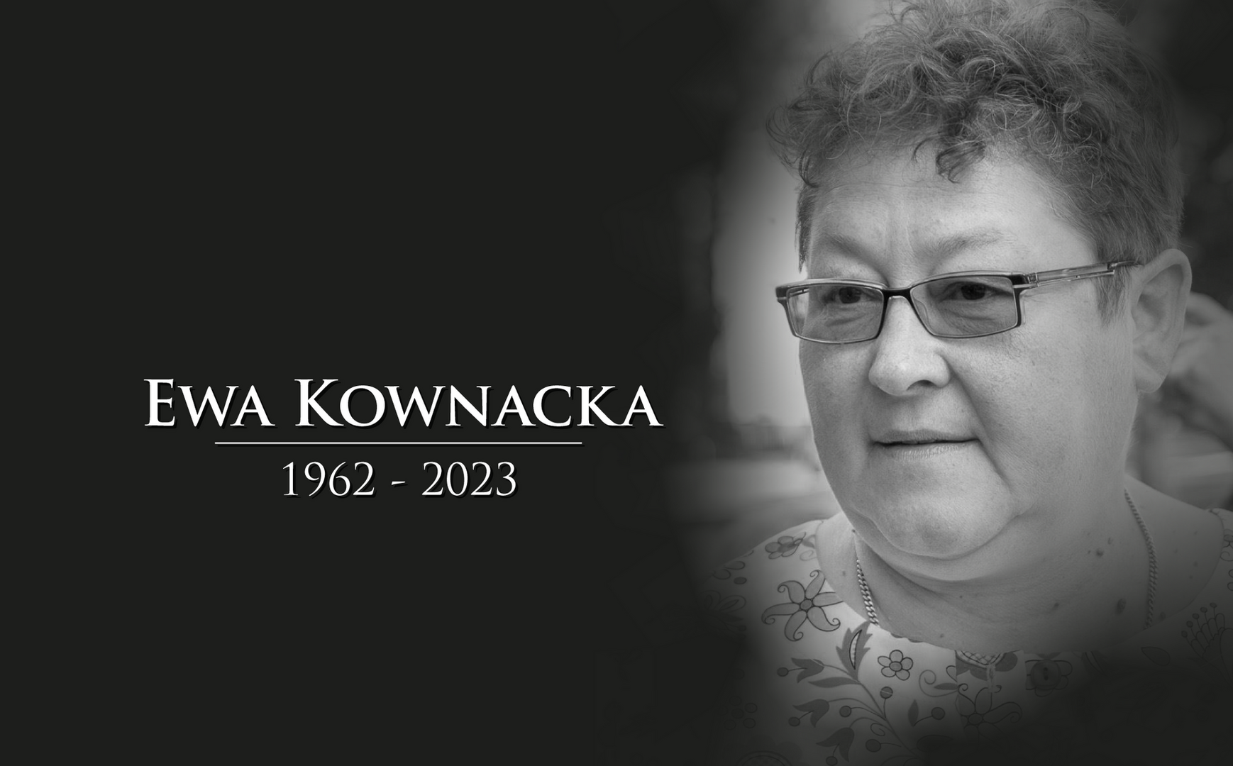 Zamarła Ewa Kownacka - baner