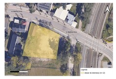 Mapa z zaznaczoną lokalizacją obszaru do dzierżawy
