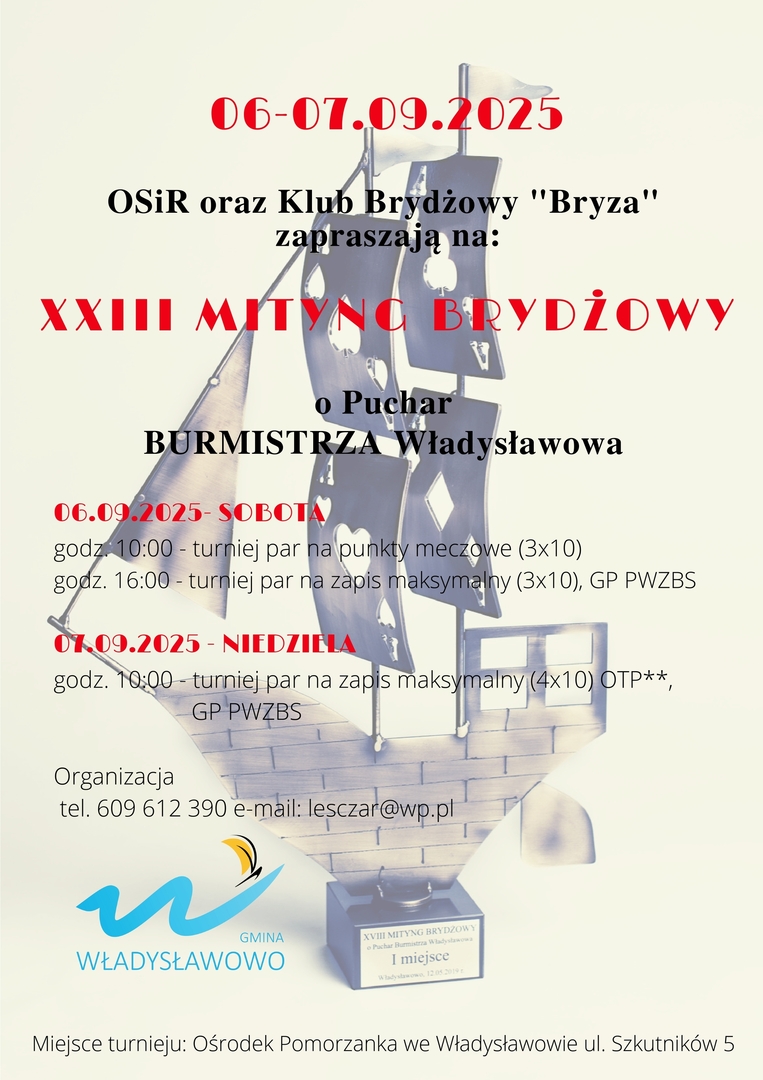 XXIII Mityng Brydżowy o Puchar BURMISTRZA Władysławowa