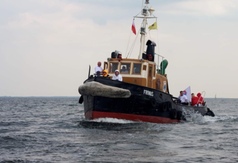 fot. A. Otrombka. Franuś podczas pielgrzymki rybackiej do Pucka 29.06.2013 r.