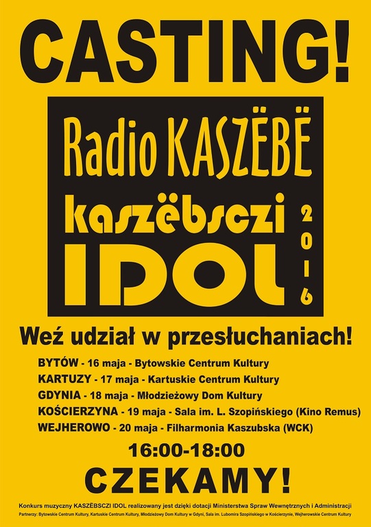 Plakat Kaszubski Idol - edycja 2016
