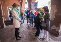 Pani Sekretarz przyjmująca delegację Szkoły