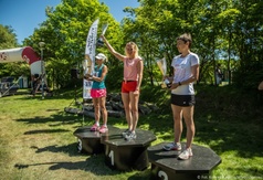 Uczestniczki Biegu Północy na podium