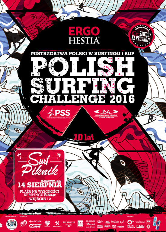 X Mistrzostwa Polski w Surfingu i SUP - ERGO HESTIA POLISH SURFING CHALLENGE 2016