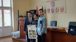 Jakub Pikiel, zdobywca I miejsca z opiekunką i Starostą Szydłowieckim Włodzimierzem Górlickim