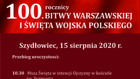 plakat z informacjami:
Burmistrz Szydłowca Artur Ludew oraz Rada Miejska w Szydłowcu zapraszają na u