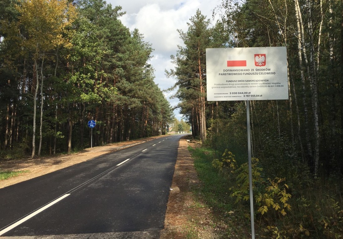 droga powiatowa nr 4018W Szydłowiec-Majdów - gr. województwa na długości 1809 m 