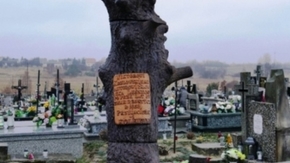 Pomnik Wiktora Kozłowskiego ufundowany przez przyjaciół, znajdujący się na parafialnym cmentarzy w C