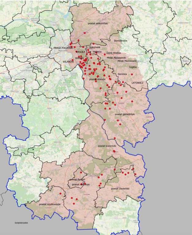 Załącznik do Rozporządzenia Wojewody Mazowieckiego
z dnia 21 stycznia 2022 r.
