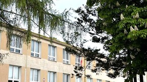 Przed Zespołem Szkół im. KOP znów kwitną kasztany