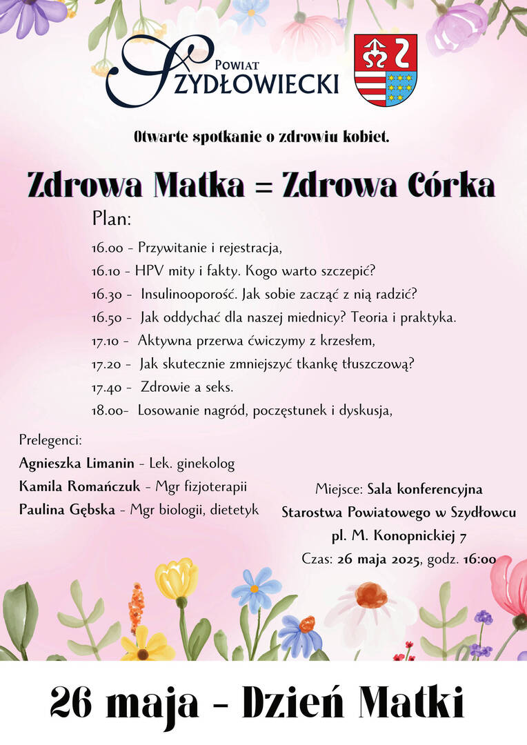 Zdrowa Matka = Zdrowa Córka - spotkanie edukacyjne dla kobiet