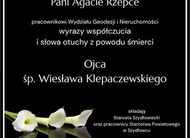 KONDOLENCJE Pani Agacie Rzepce
