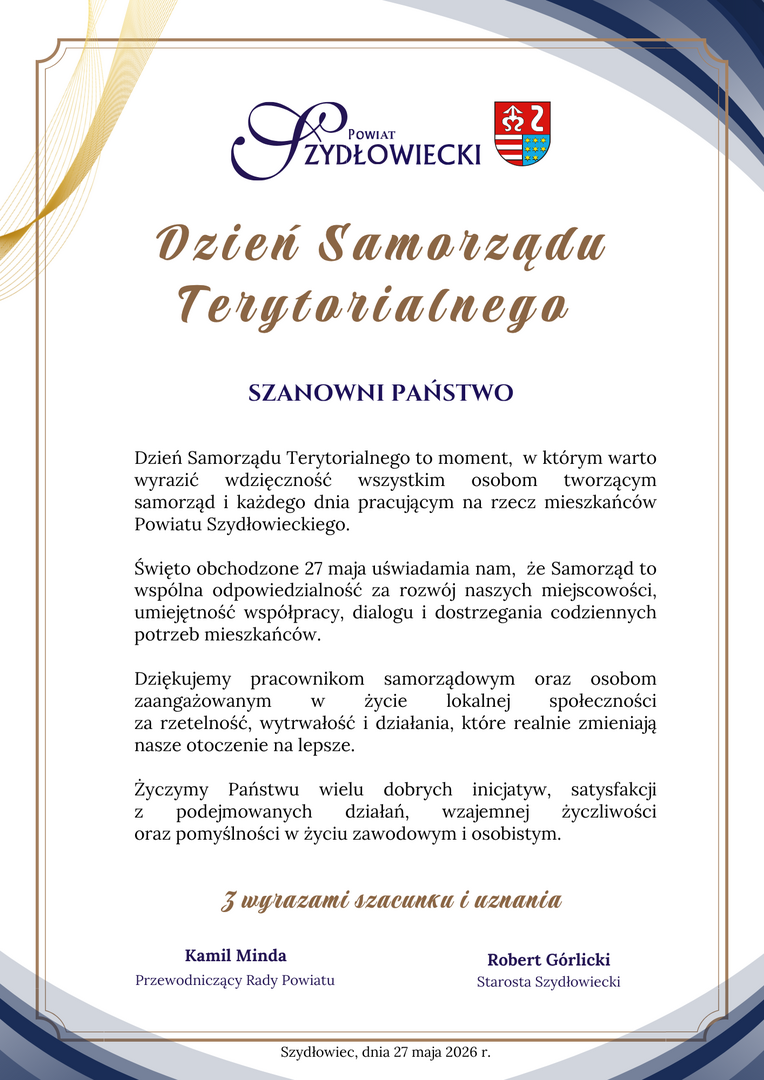 Z okazji Dnia Samorządu Terytorialnego
