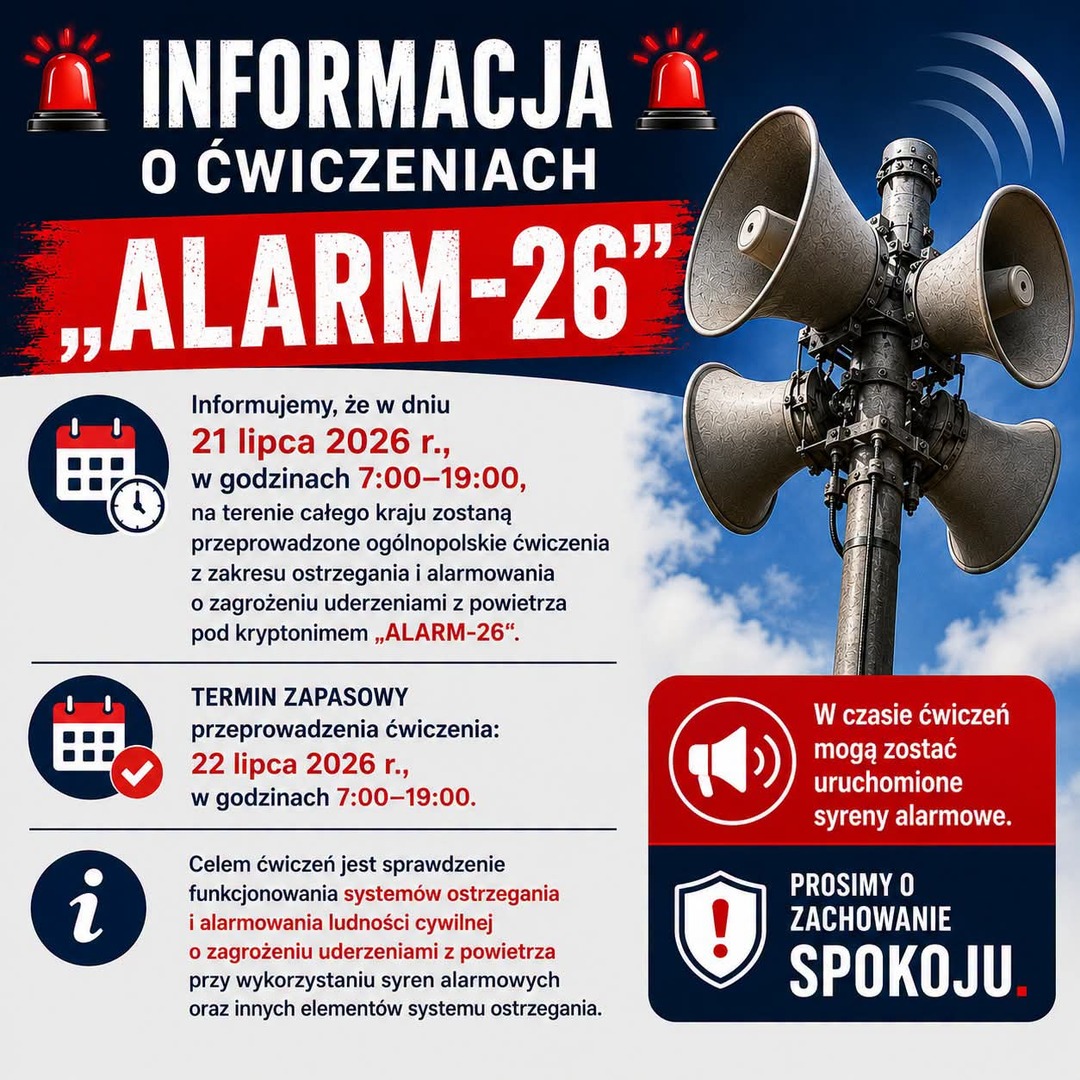 „ALARM 2026” - ogólnopolskie ćwiczenia ostrzegania i alarmowania
