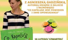 Plakat informujący o spotkaniu autorskim