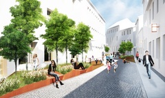 Wizualizacja nowej koncepcji przebudowy ul. Rzeźnickiej.