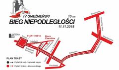 Mapa przebiegu Biegu Niepodległości