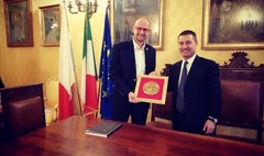 Prezydent Tomasz Budasz i burmistrz Anagni Daniel Natalia