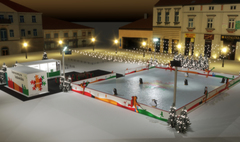 Dwa lodowiska zimą w Gnieźnie